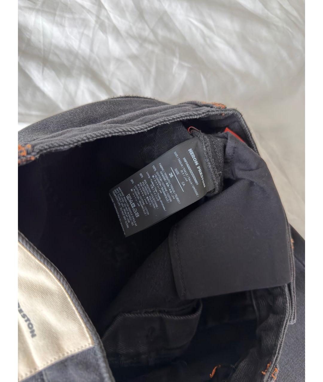 HERON PRESTON Черные хлопковые прямые джинсы, фото 5