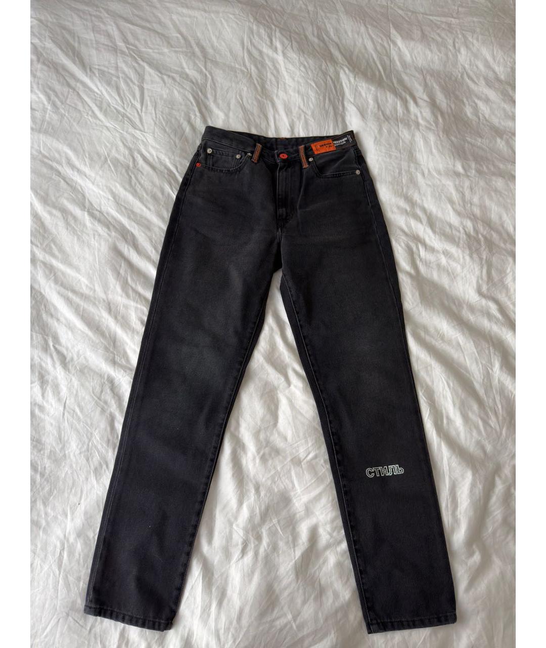 HERON PRESTON Черные хлопковые прямые джинсы, фото 7