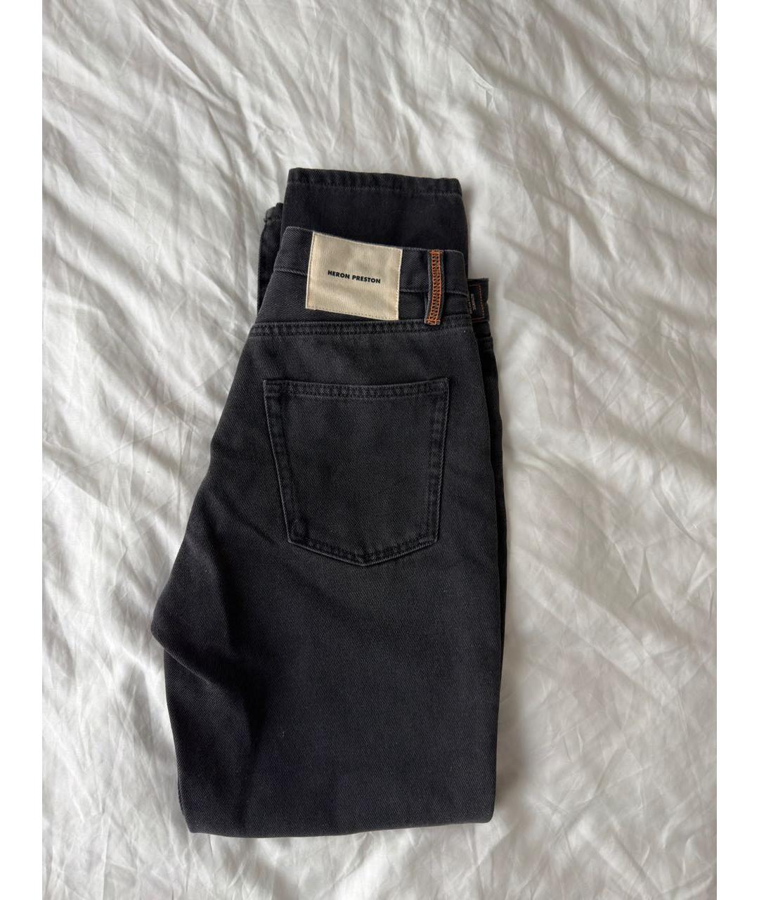 HERON PRESTON Черные хлопковые прямые джинсы, фото 6