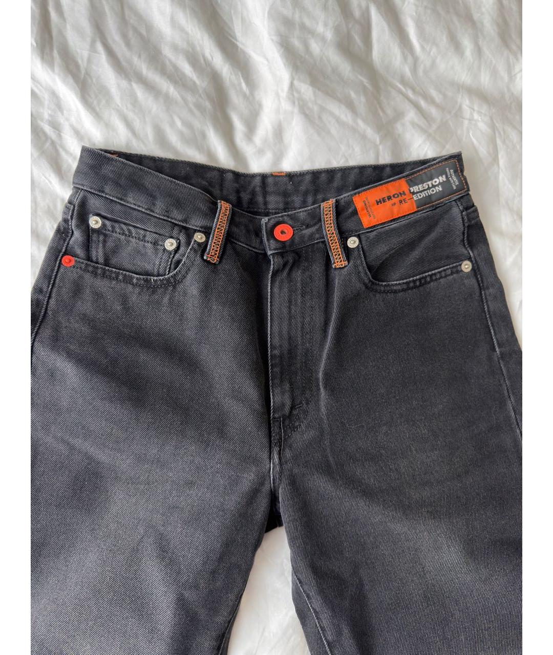 HERON PRESTON Черные хлопковые прямые джинсы, фото 2