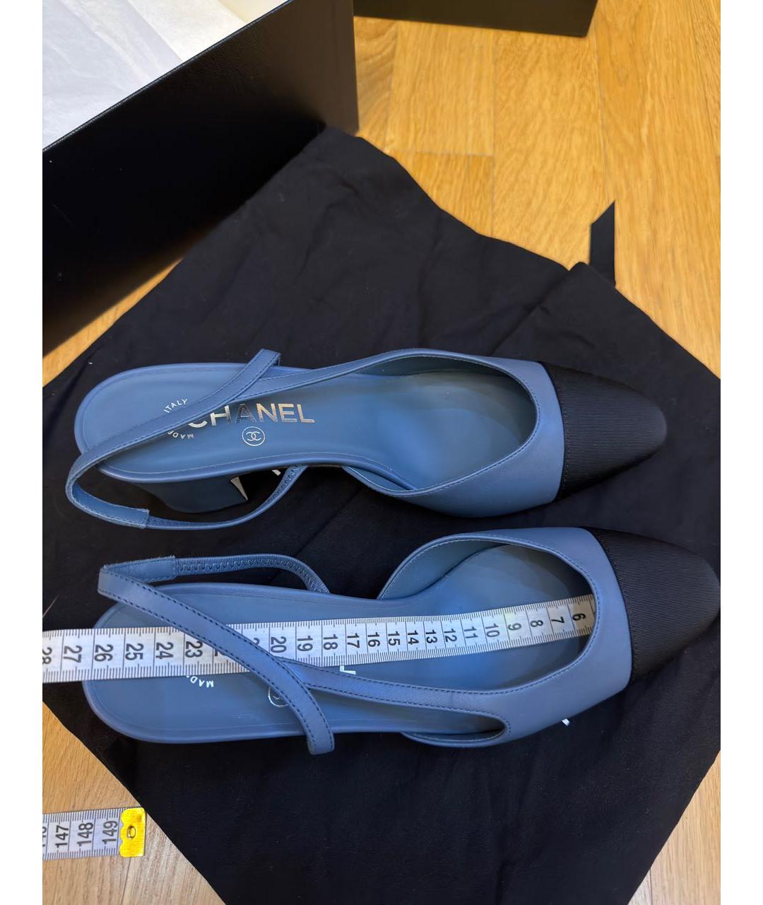 CHANEL Синие кожаные туфли, фото 2