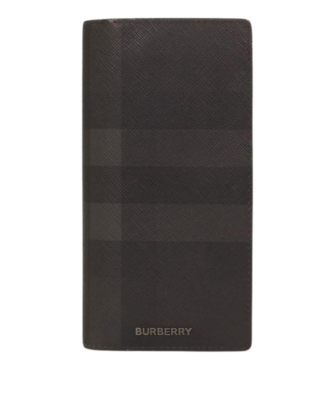 BURBERRY Черный кожаный кошелек, фото 1