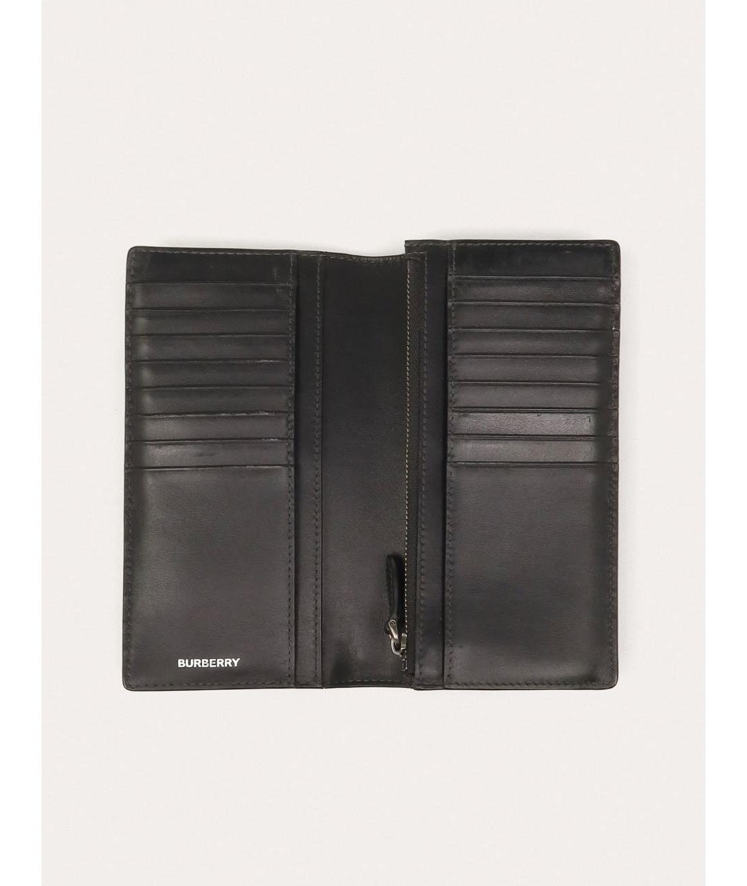 BURBERRY Черный кожаный кошелек, фото 4