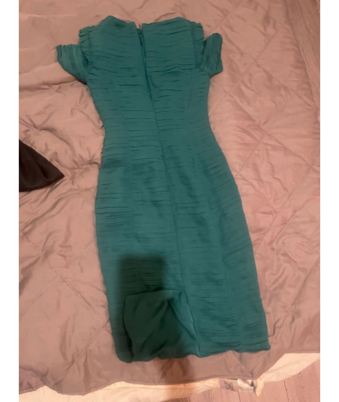 BURBERRY Зеленые шелковое повседневное платье, фото 2