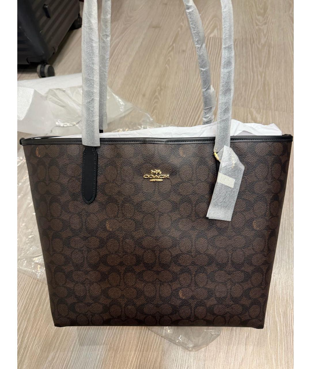 COACH Коричневая сумка тоут, фото 2