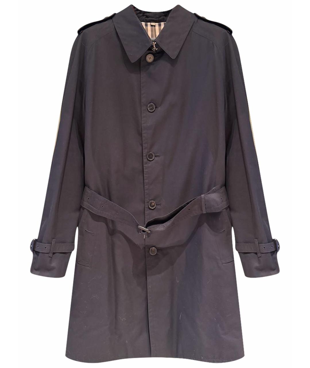 BURBERRY Черный хлопковый тренч / плащ, фото 1
