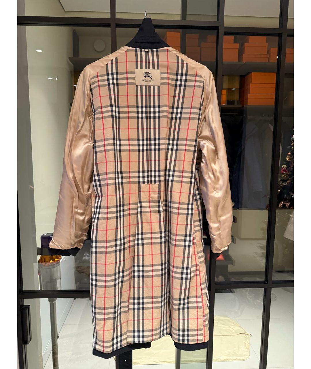 BURBERRY Черный хлопковый тренч / плащ, фото 4