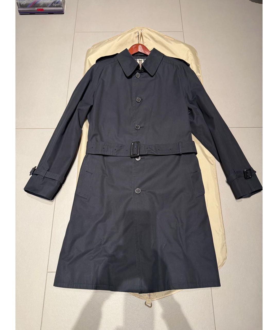 BURBERRY Черный хлопковый тренч / плащ, фото 5