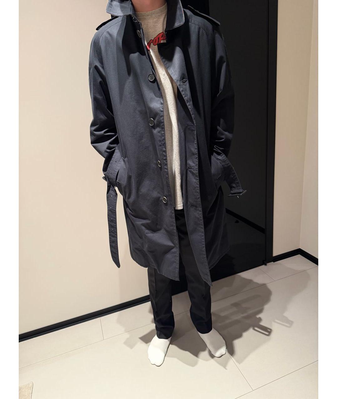 BURBERRY Черный хлопковый тренч / плащ, фото 6