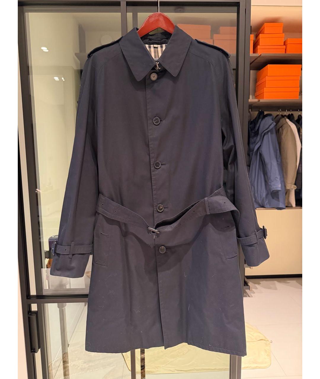 BURBERRY Черный хлопковый тренч / плащ, фото 9