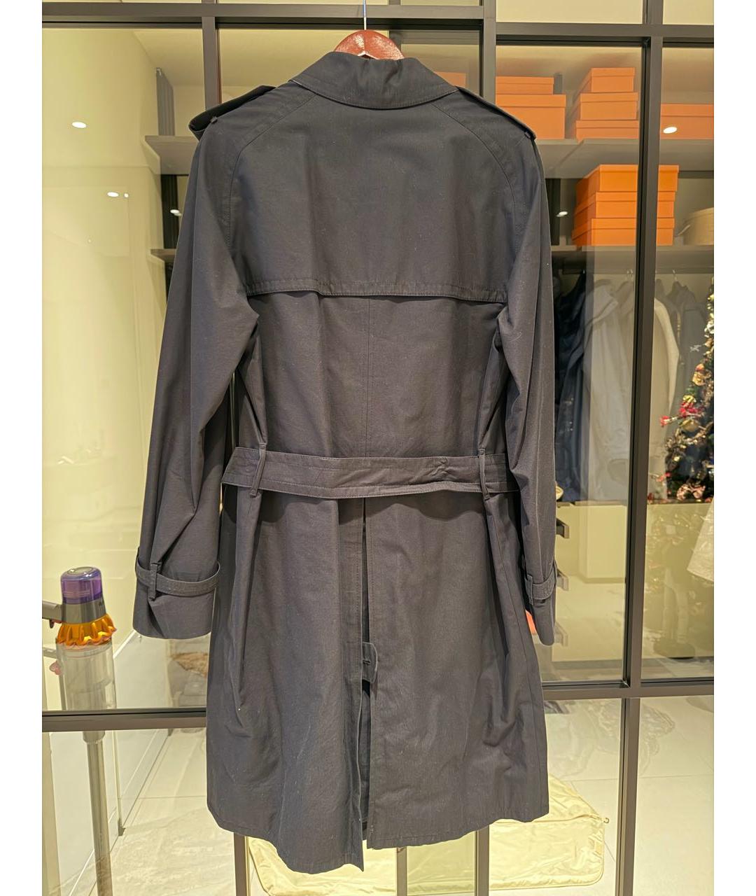 BURBERRY Черный хлопковый тренч / плащ, фото 2