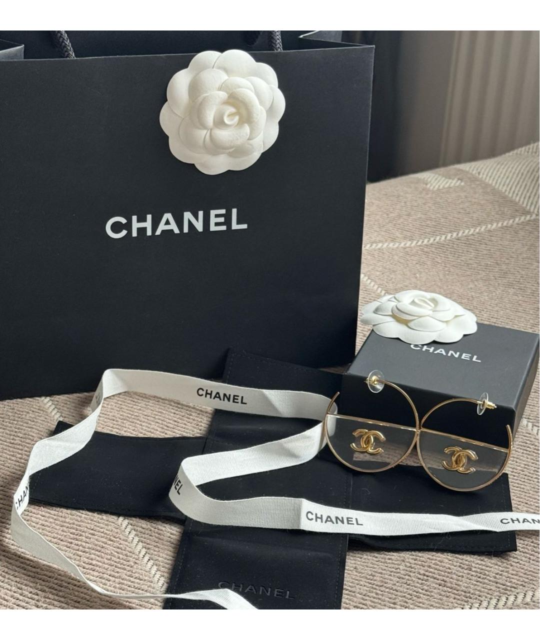 CHANEL Желтые серьги, фото 3