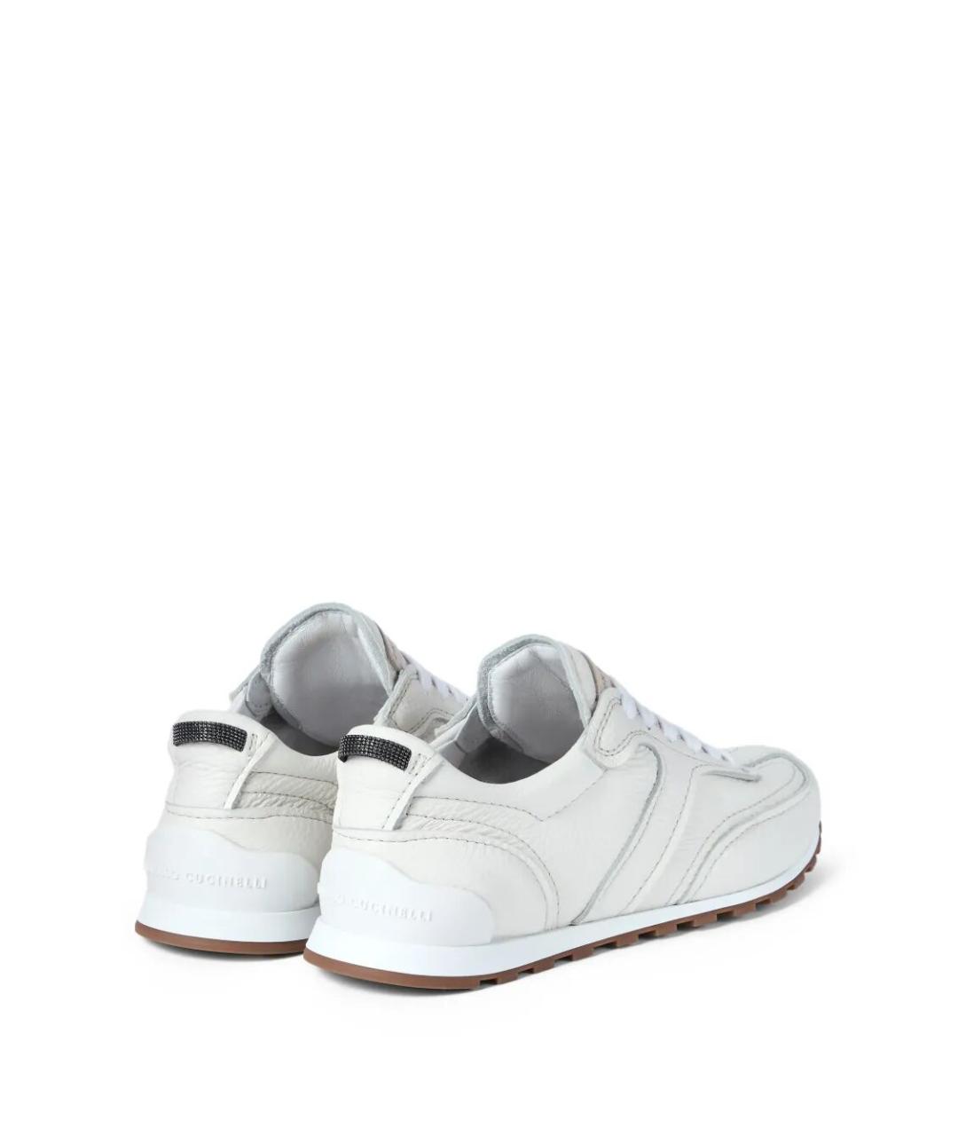 BRUNELLO CUCINELLI Белые кожаные кроссовки, фото 4
