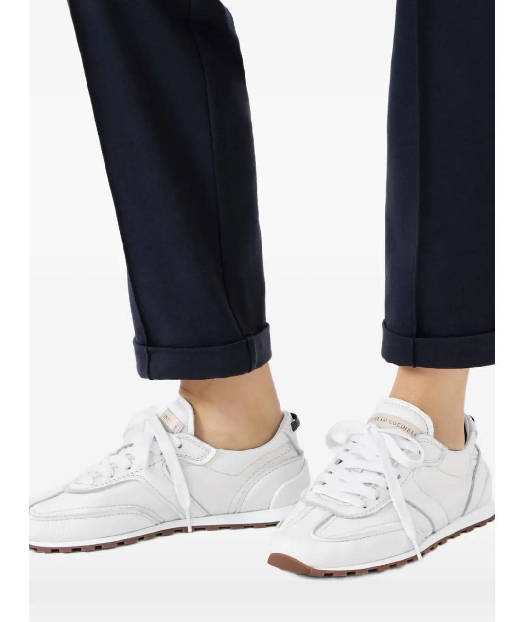 BRUNELLO CUCINELLI Белые кожаные кроссовки, фото 2