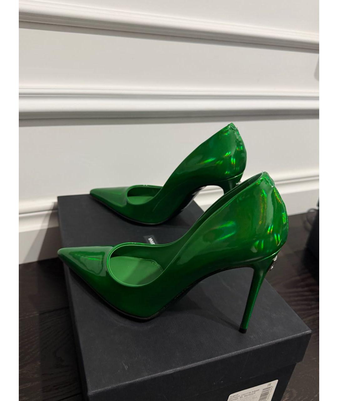 DOLCE&GABBANA Зеленые туфли из лакированной кожи, фото 4