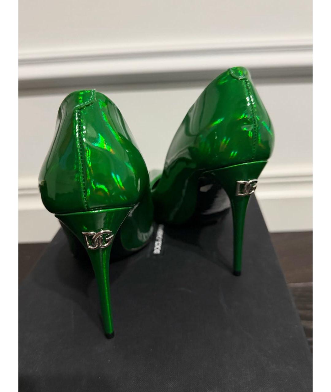 DOLCE&GABBANA Зеленые туфли из лакированной кожи, фото 3
