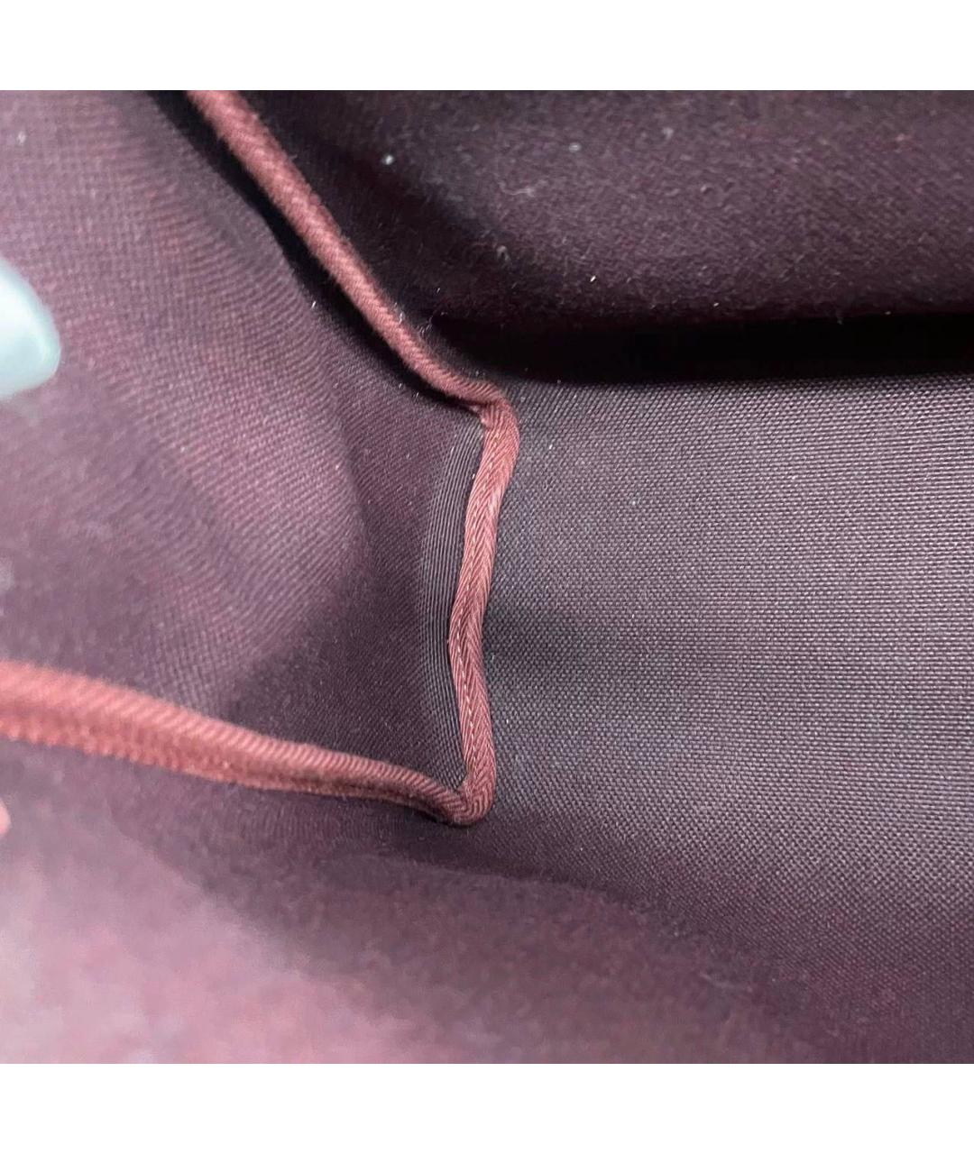 HERMES Бордовая тканевая сумка с короткими ручками, фото 7