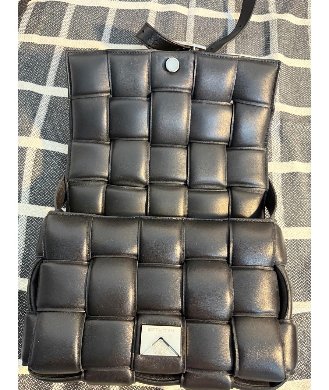 BOTTEGA VENETA Черная кожаная сумка через плечо, фото 5