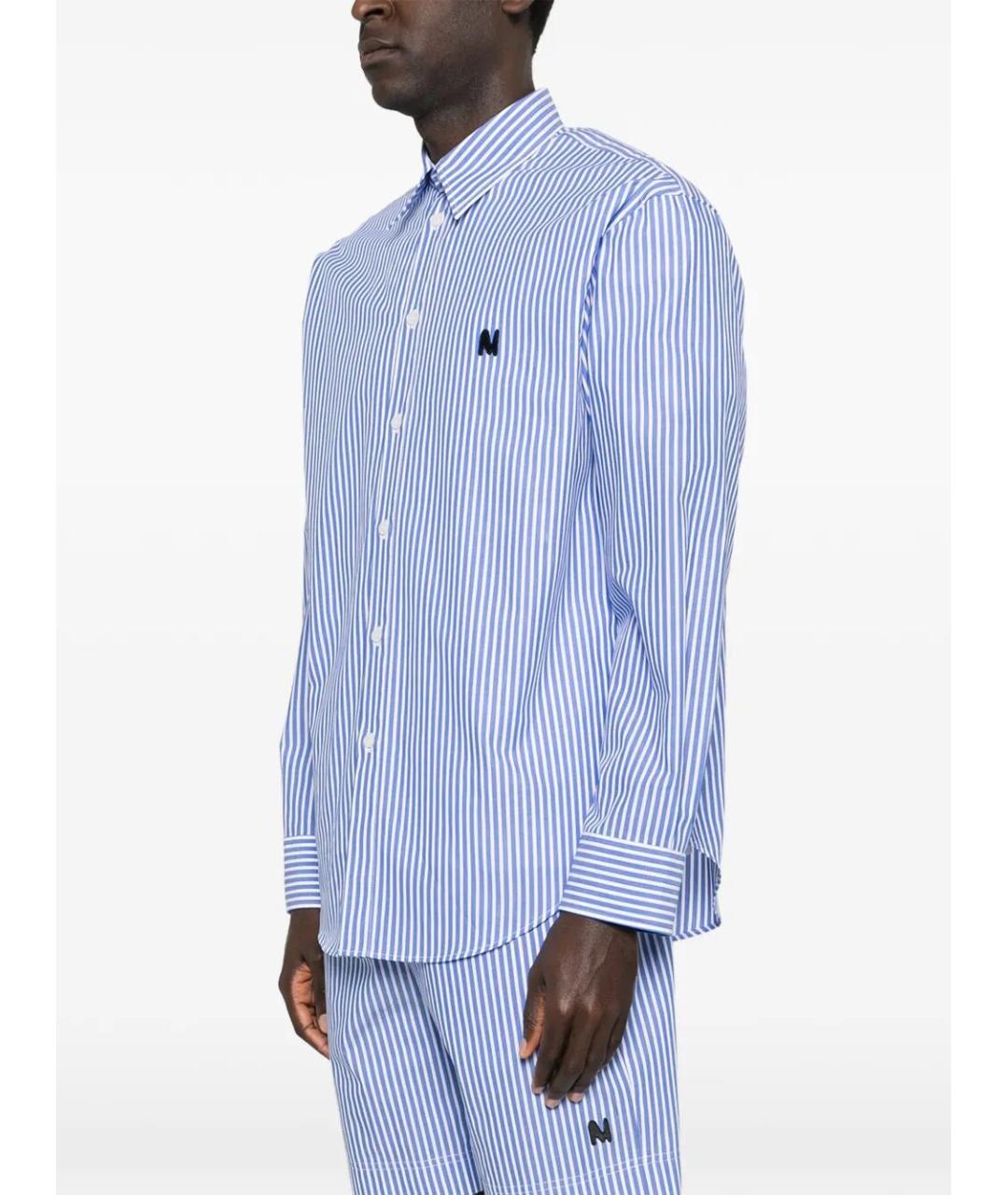 MSGM Синяя хлопковая кэжуал рубашка, фото 4