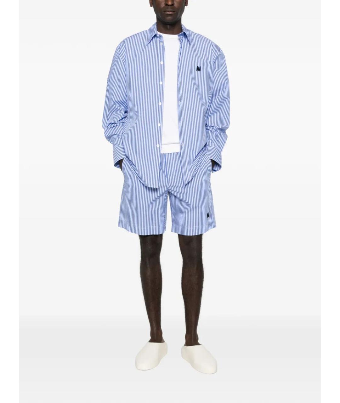 MSGM Синяя хлопковая кэжуал рубашка, фото 2