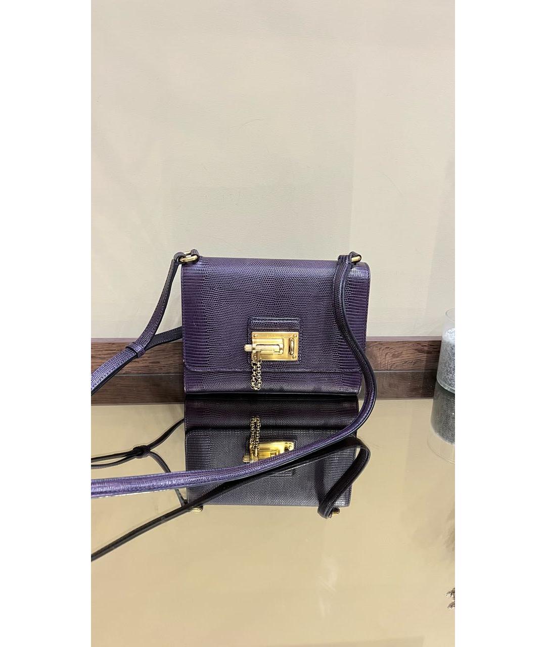 DOLCE&GABBANA Фиолетовая кожаная сумка через плечо, фото 8