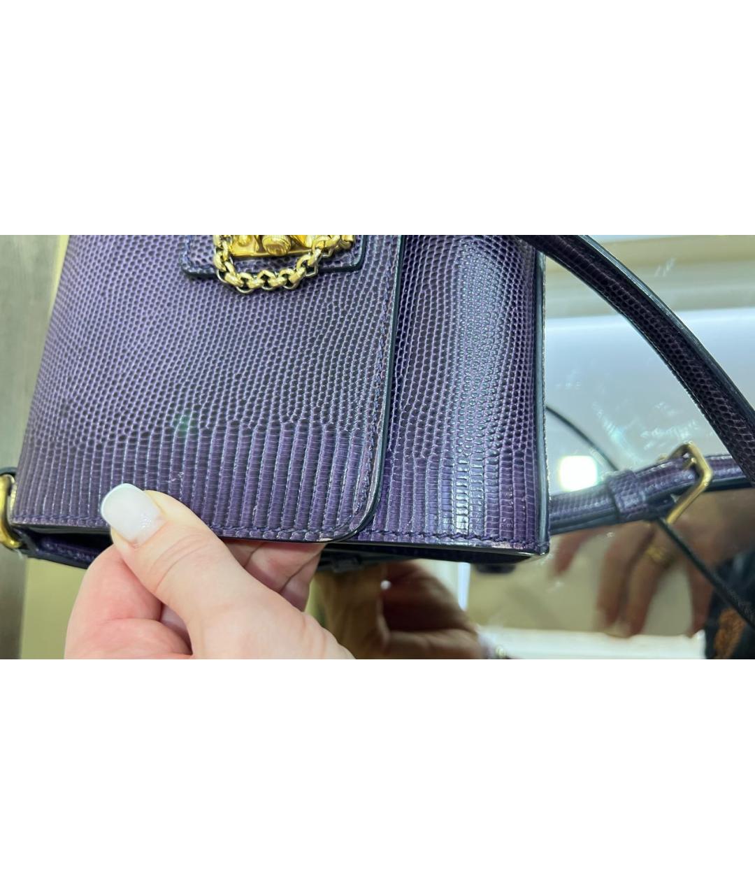 DOLCE&GABBANA Фиолетовая кожаная сумка через плечо, фото 7