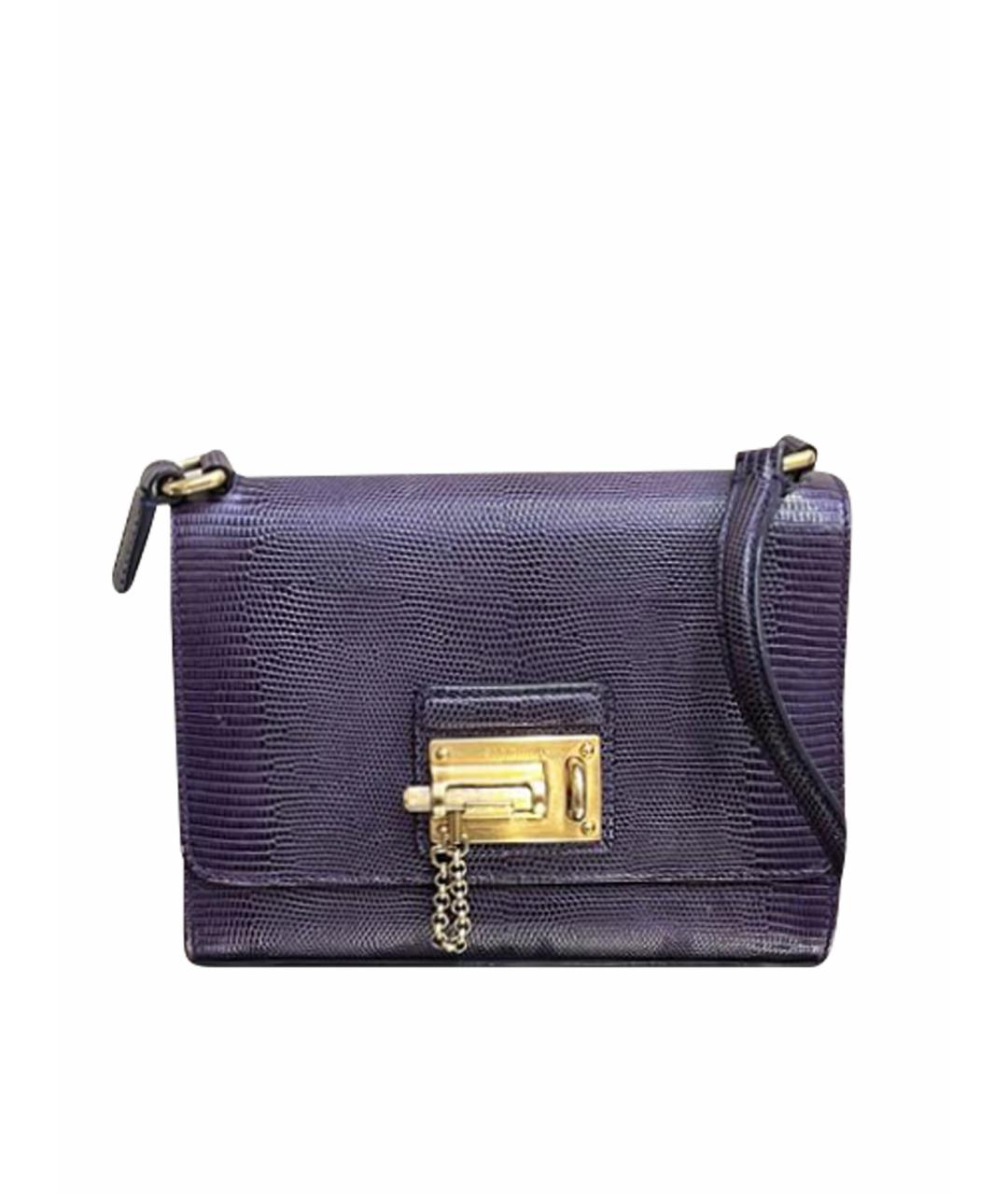 DOLCE&GABBANA Фиолетовая кожаная сумка через плечо, фото 1