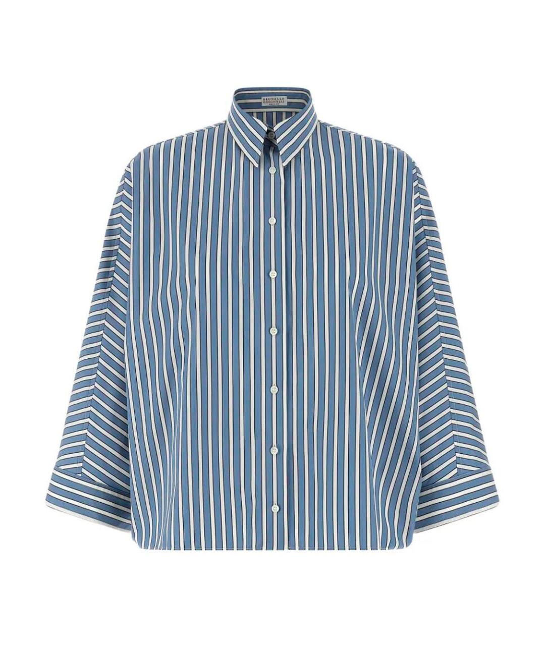 BRUNELLO CUCINELLI Голубая хлопковая рубашка, фото 1