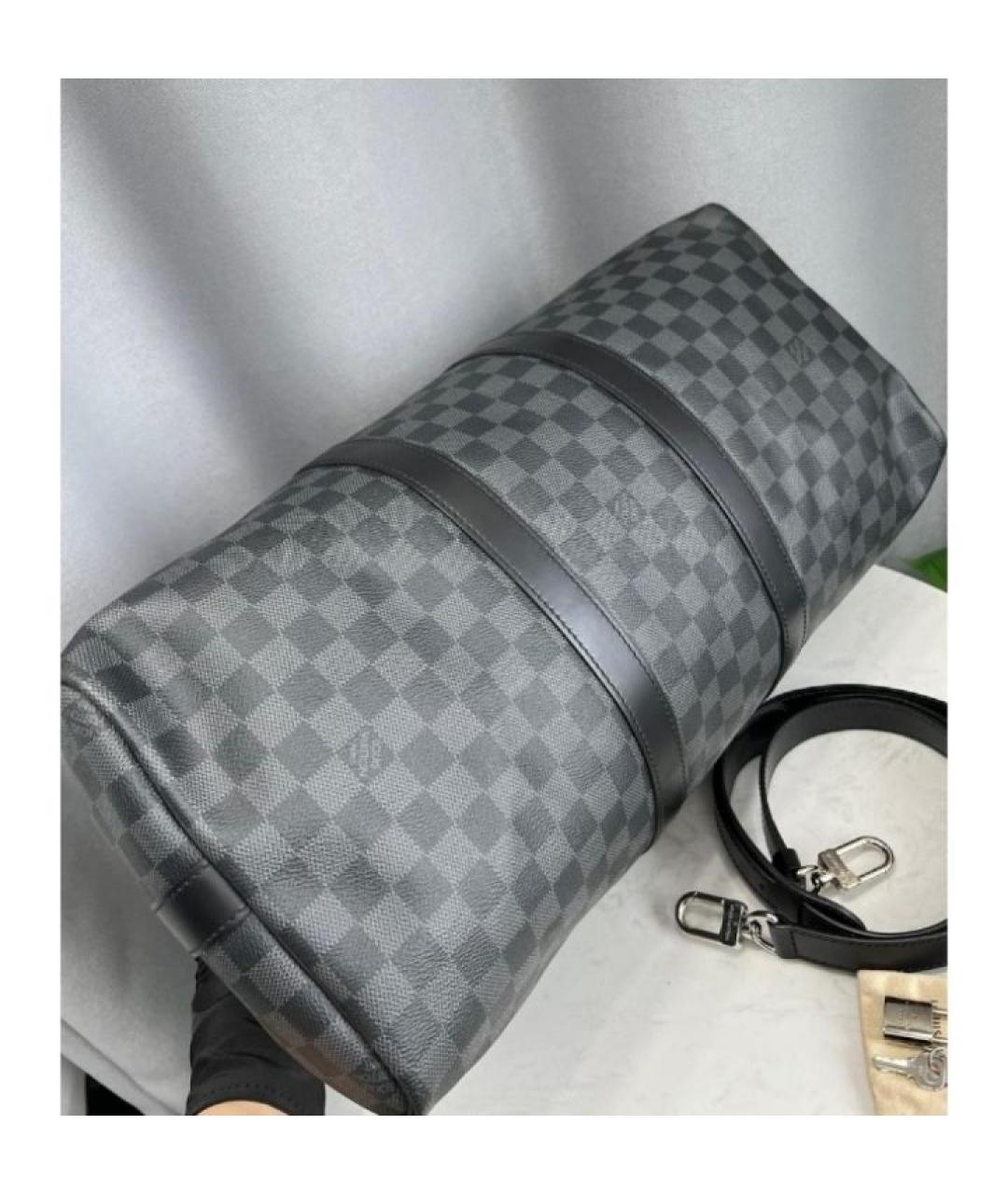 LOUIS VUITTON Антрацитовая дорожная/спортивная сумка, фото 6