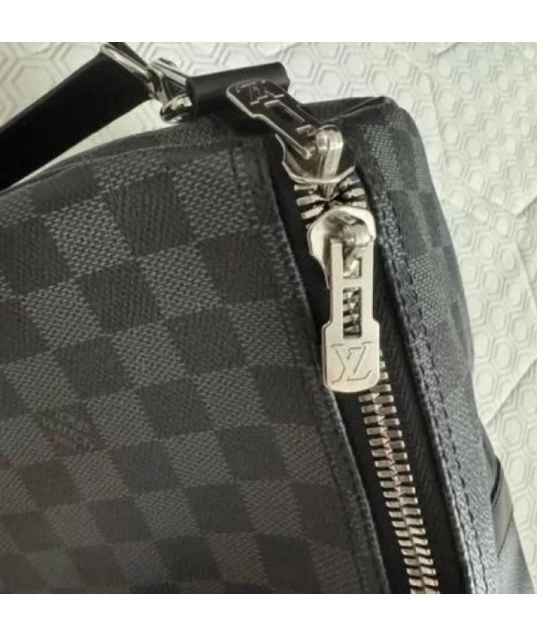 LOUIS VUITTON Антрацитовая дорожная/спортивная сумка, фото 4