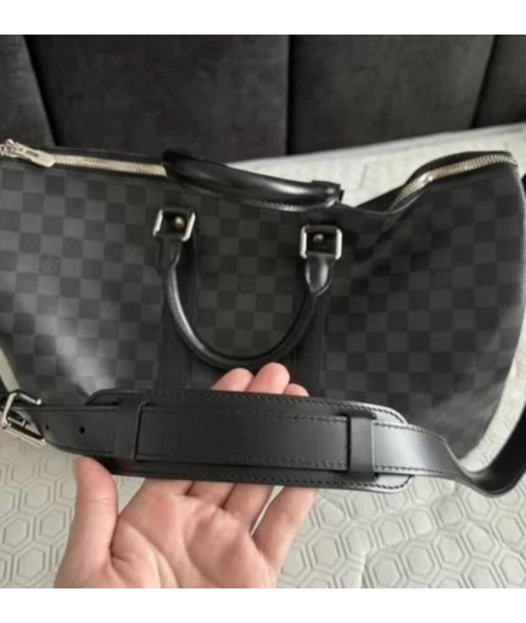 LOUIS VUITTON Антрацитовая дорожная/спортивная сумка, фото 3