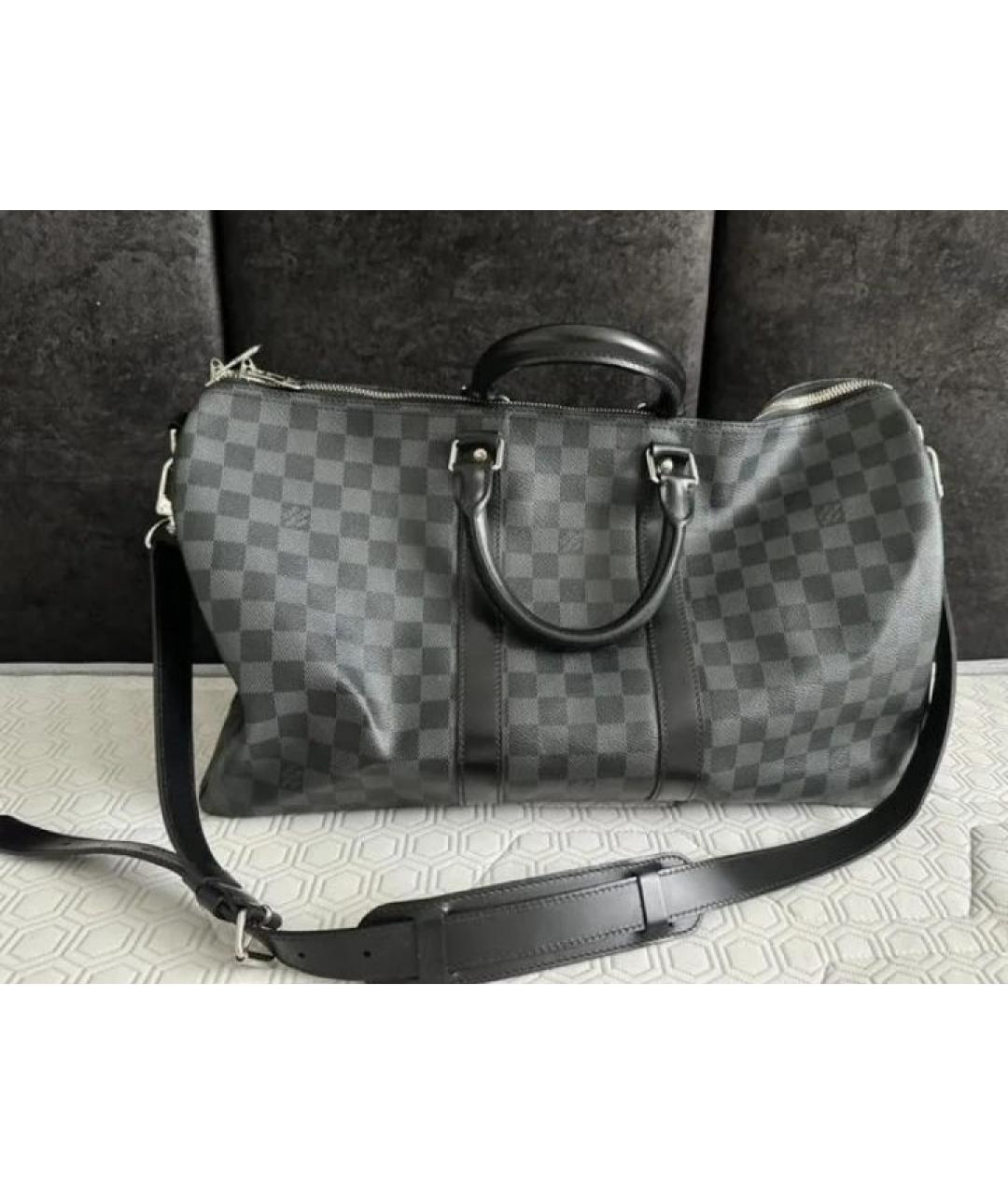 LOUIS VUITTON Антрацитовая дорожная/спортивная сумка, фото 8