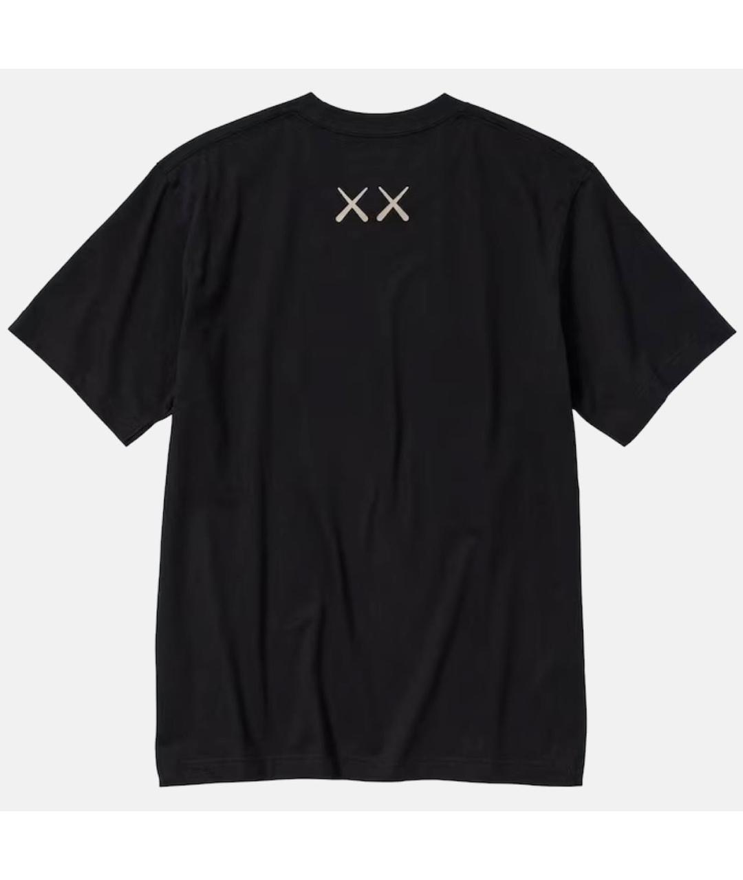 KAWS Черная хлопковая футболка, фото 2