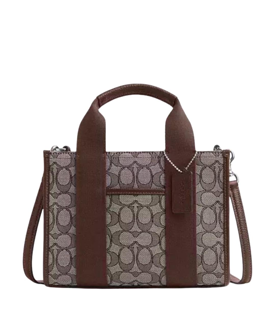COACH Коричневая жаккардовая сумка тоут, фото 1