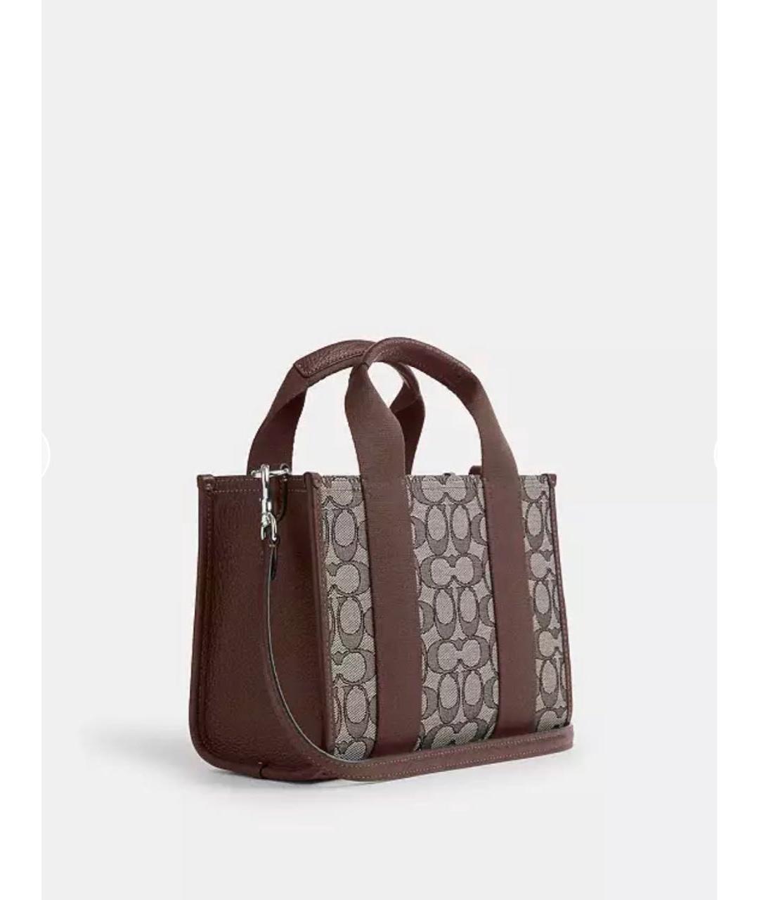 COACH Коричневая жаккардовая сумка тоут, фото 8