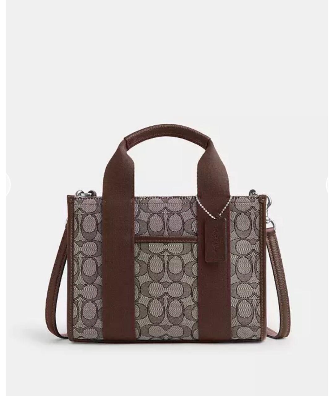 COACH Коричневая жаккардовая сумка тоут, фото 9