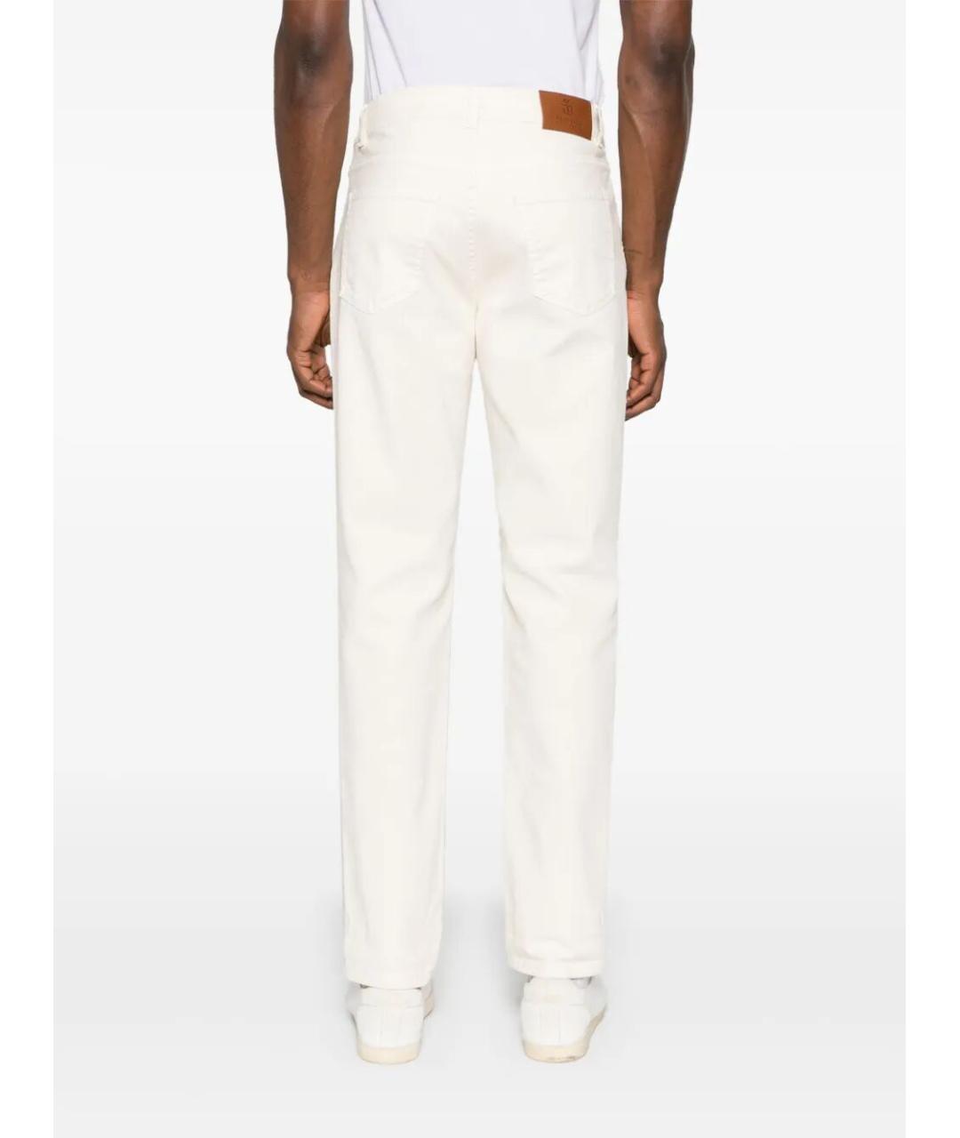 BRUNELLO CUCINELLI Белые хлопковые повседневные брюки, фото 3