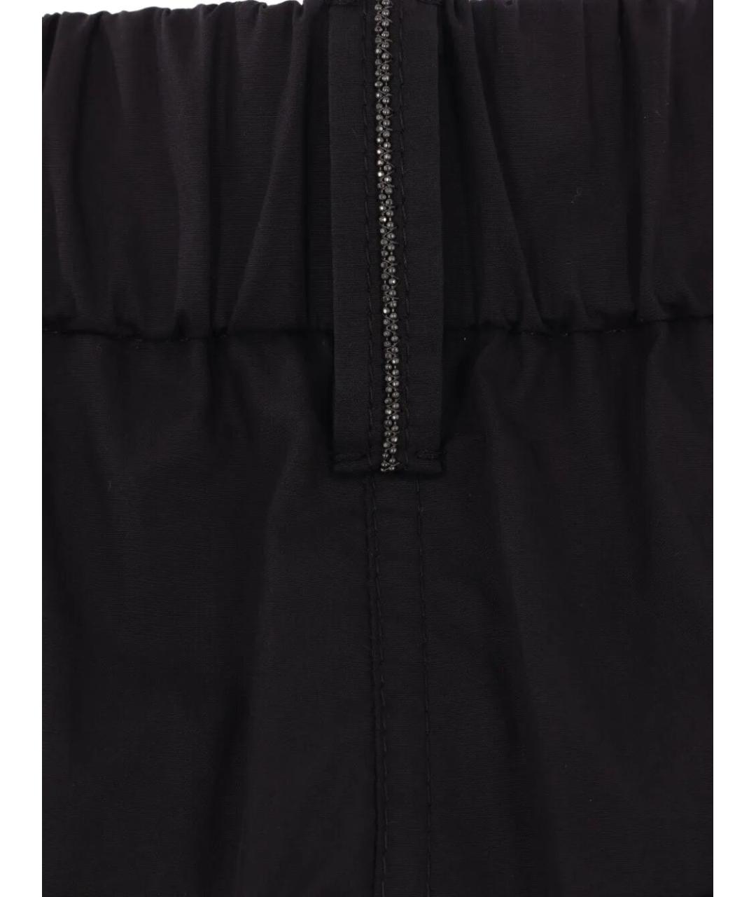 BRUNELLO CUCINELLI Черные хлопковые прямые брюки, фото 4