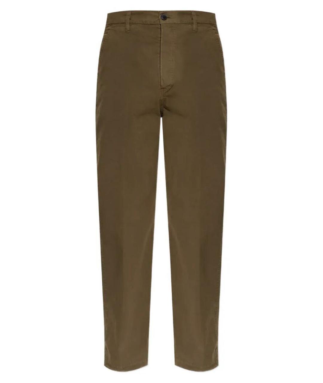 DRIES VAN NOTEN Хаки хлопковые повседневные брюки, фото 1