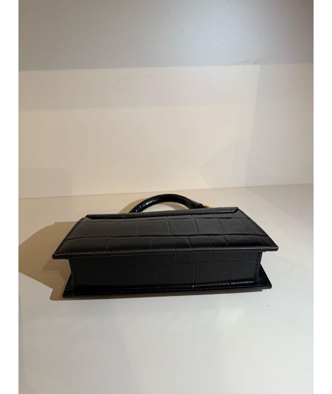 JACQUEMUS Черная сумка через плечо из лакированной кожи, фото 6