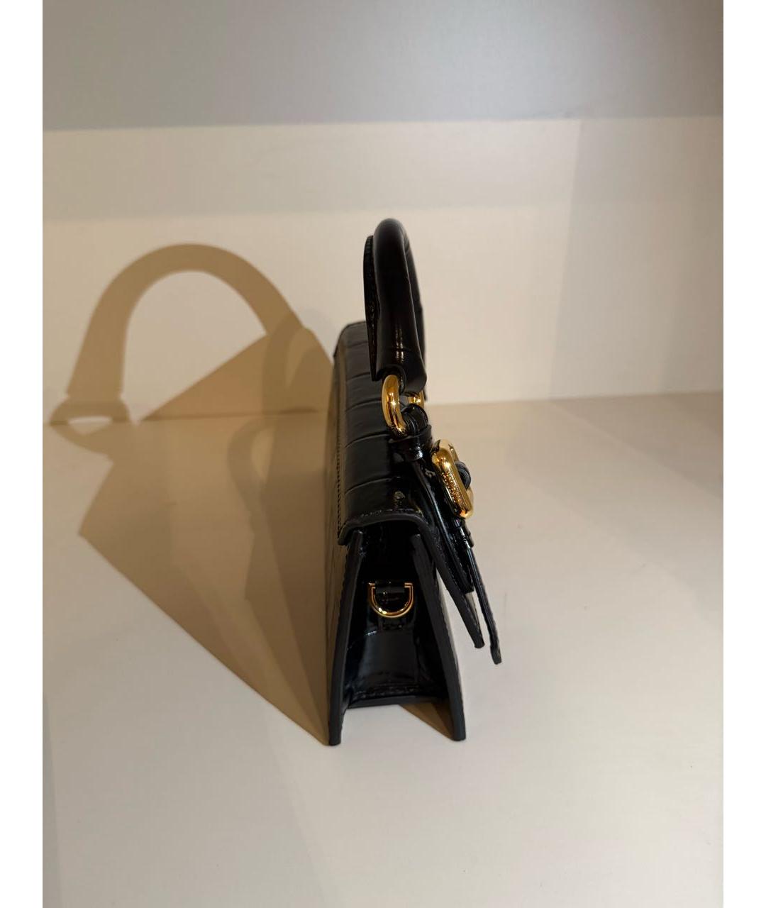 JACQUEMUS Черная сумка через плечо из лакированной кожи, фото 8