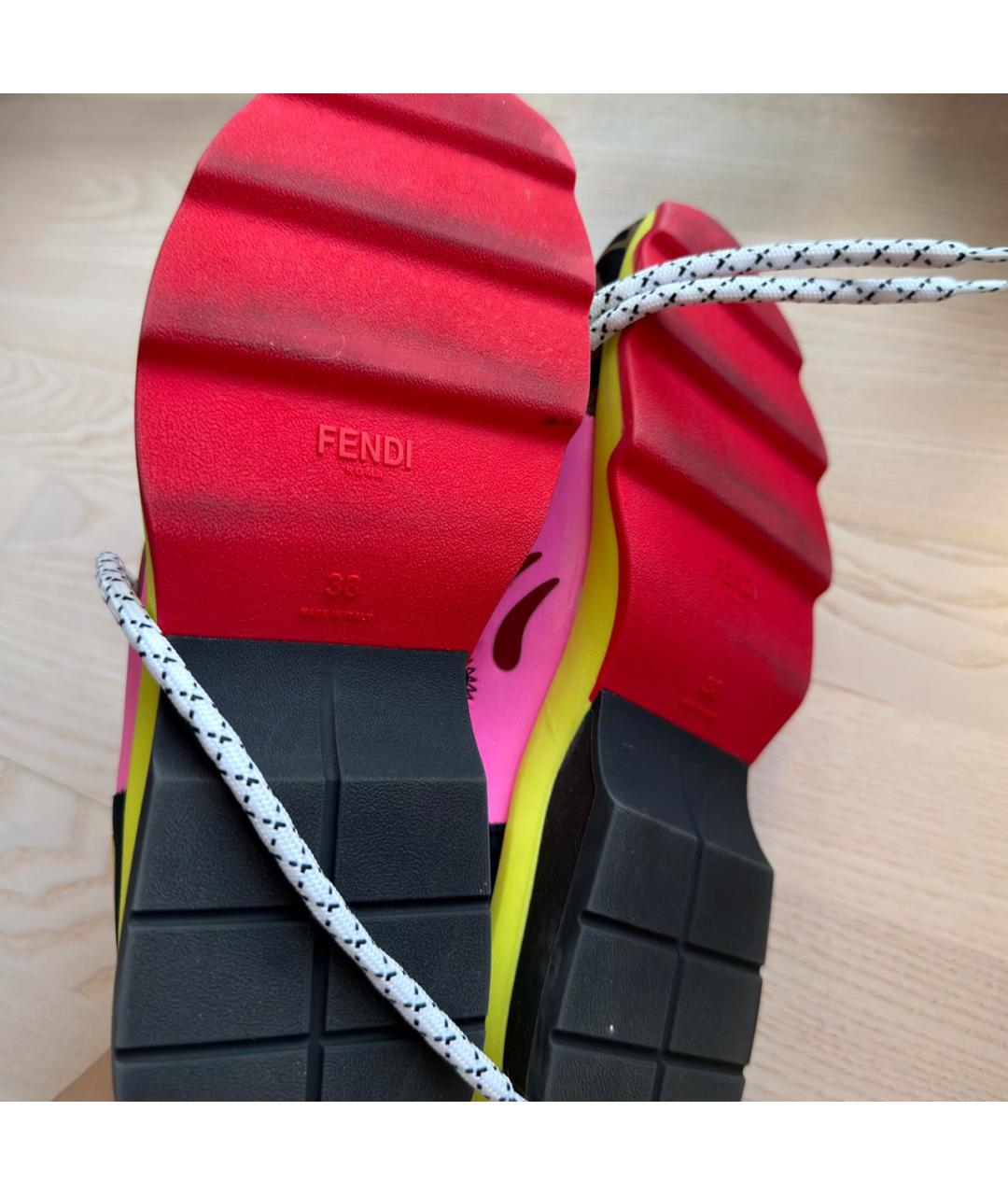 FENDI Мульти неопреновые кроссовки, фото 7