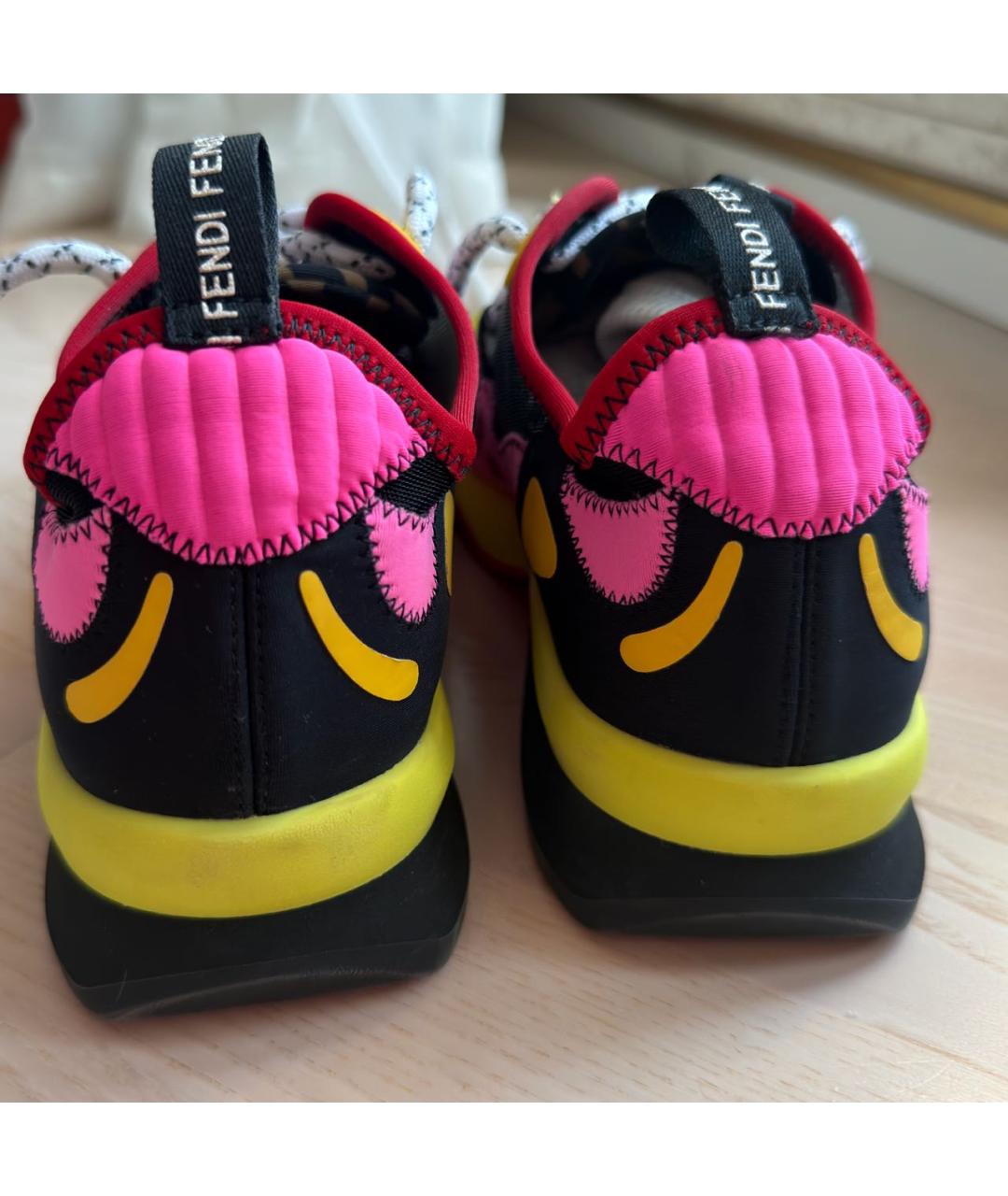 FENDI Мульти неопреновые кроссовки, фото 5