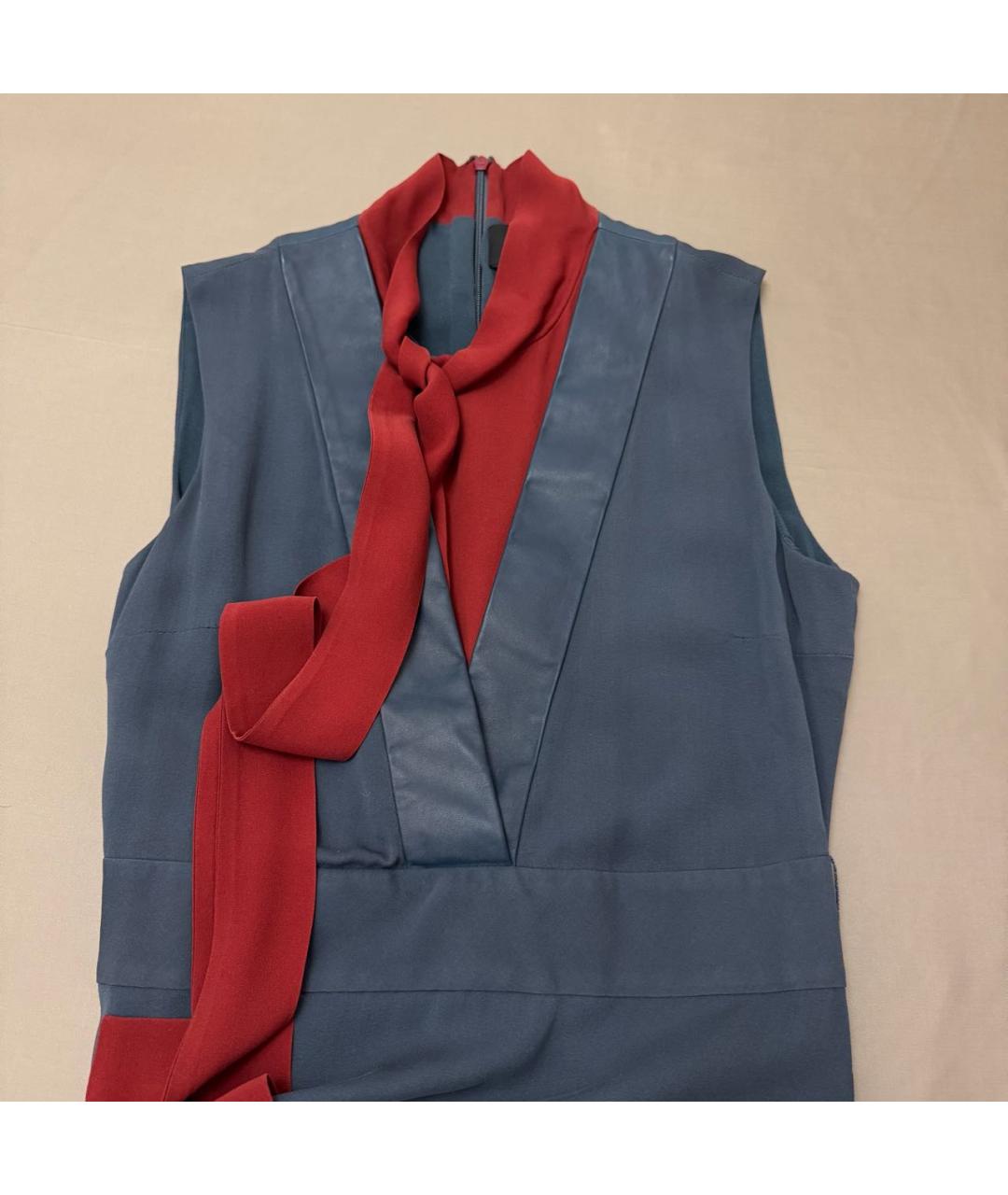 GUCCI Темно-синее шелковое повседневное платье, фото 2