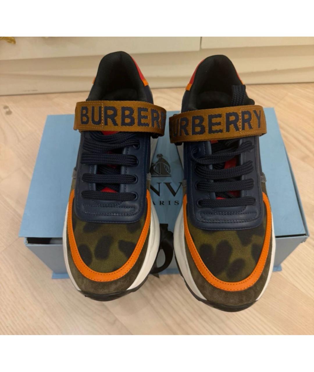 BURBERRY Хаки замшевые кроссовки, фото 2