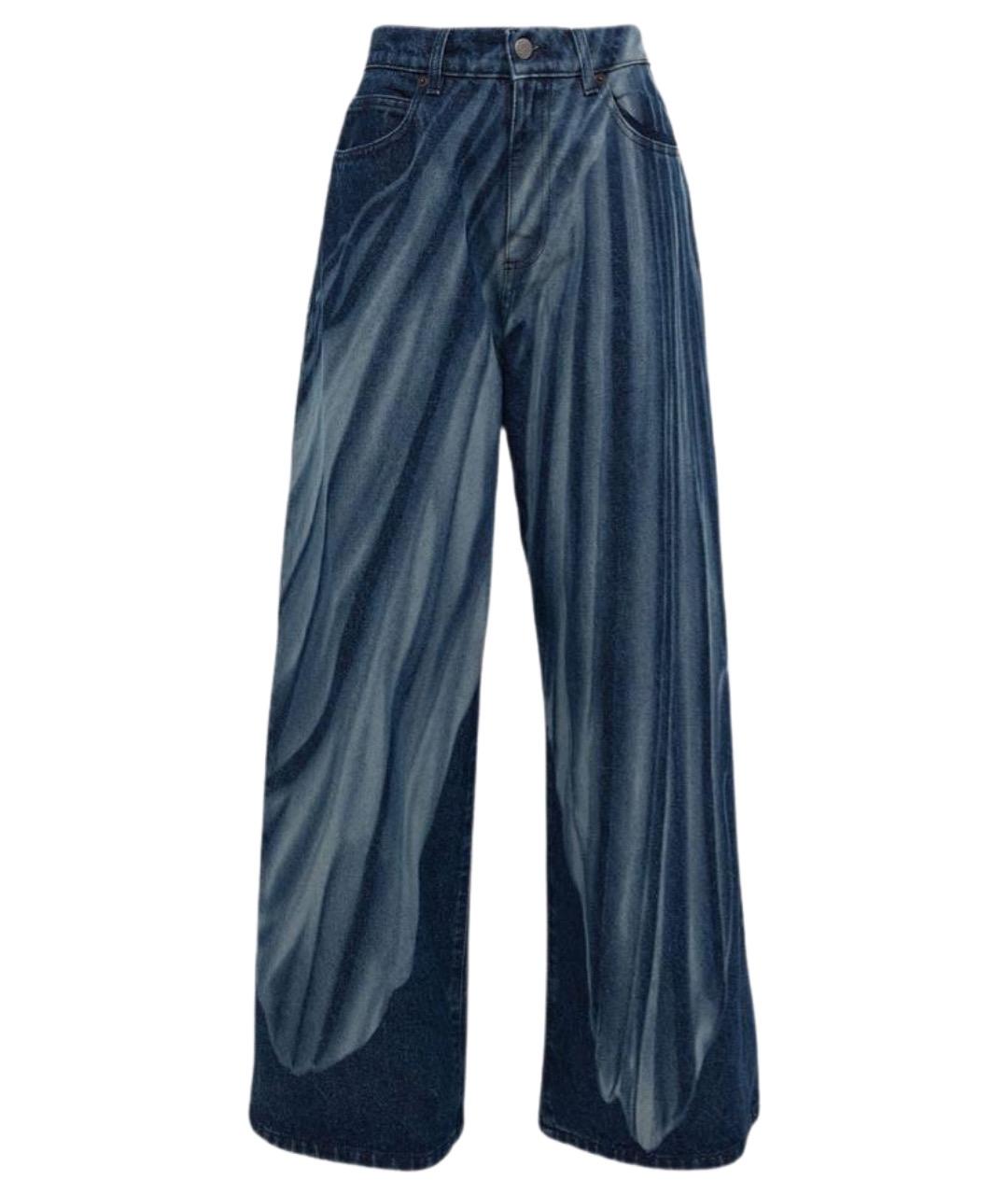 GIUSEPPE DI MORABITO Темно-синие хлопковые прямые джинсы, фото 1