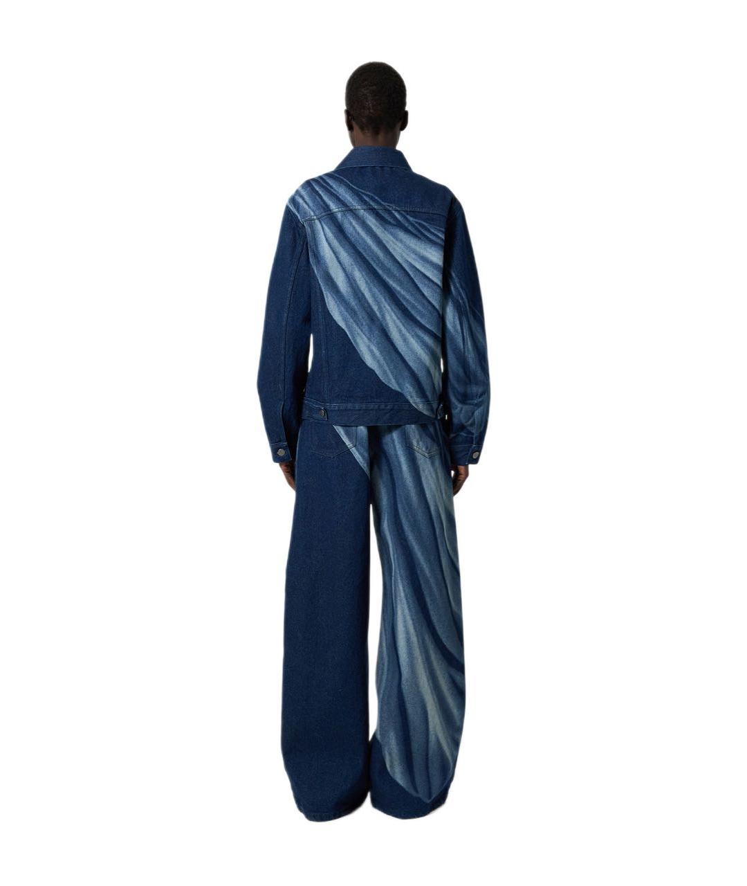 GIUSEPPE DI MORABITO Темно-синие хлопковые прямые джинсы, фото 4