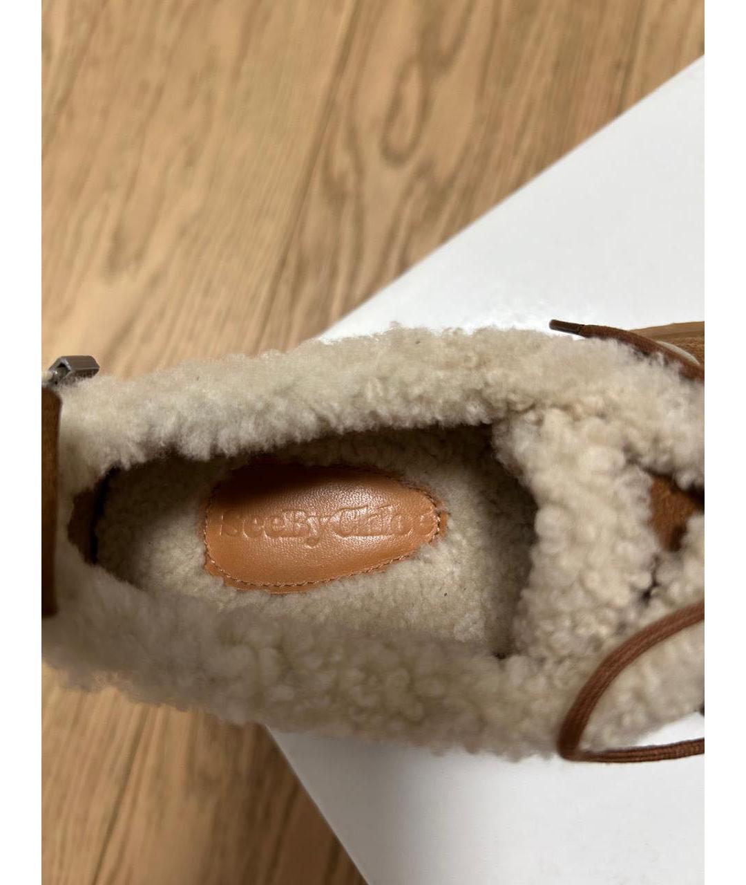 SEE BY CHLOE Коричневые замшевые ботинки, фото 5