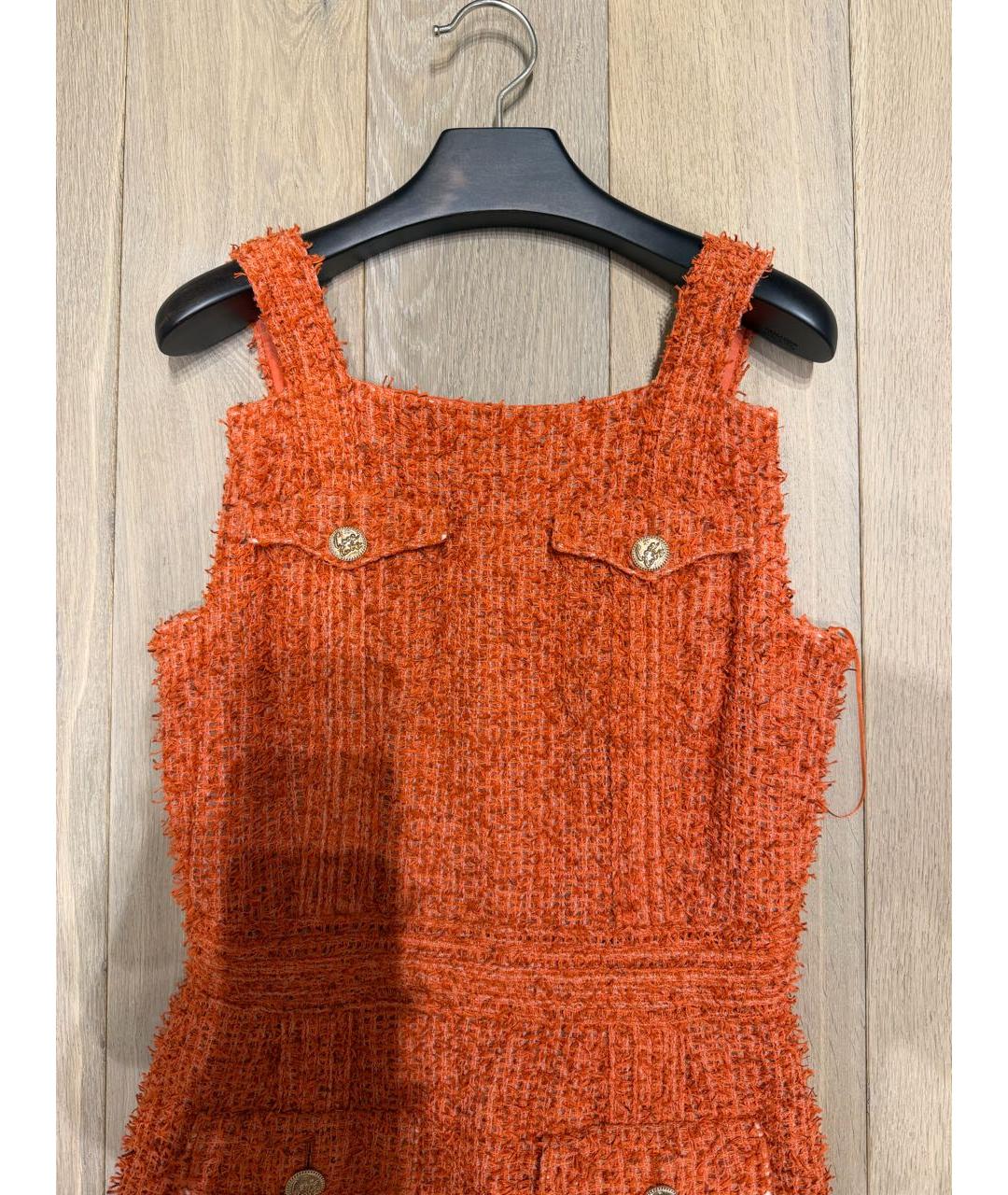 CHANEL Оранжевый твидовый сарафан, фото 2