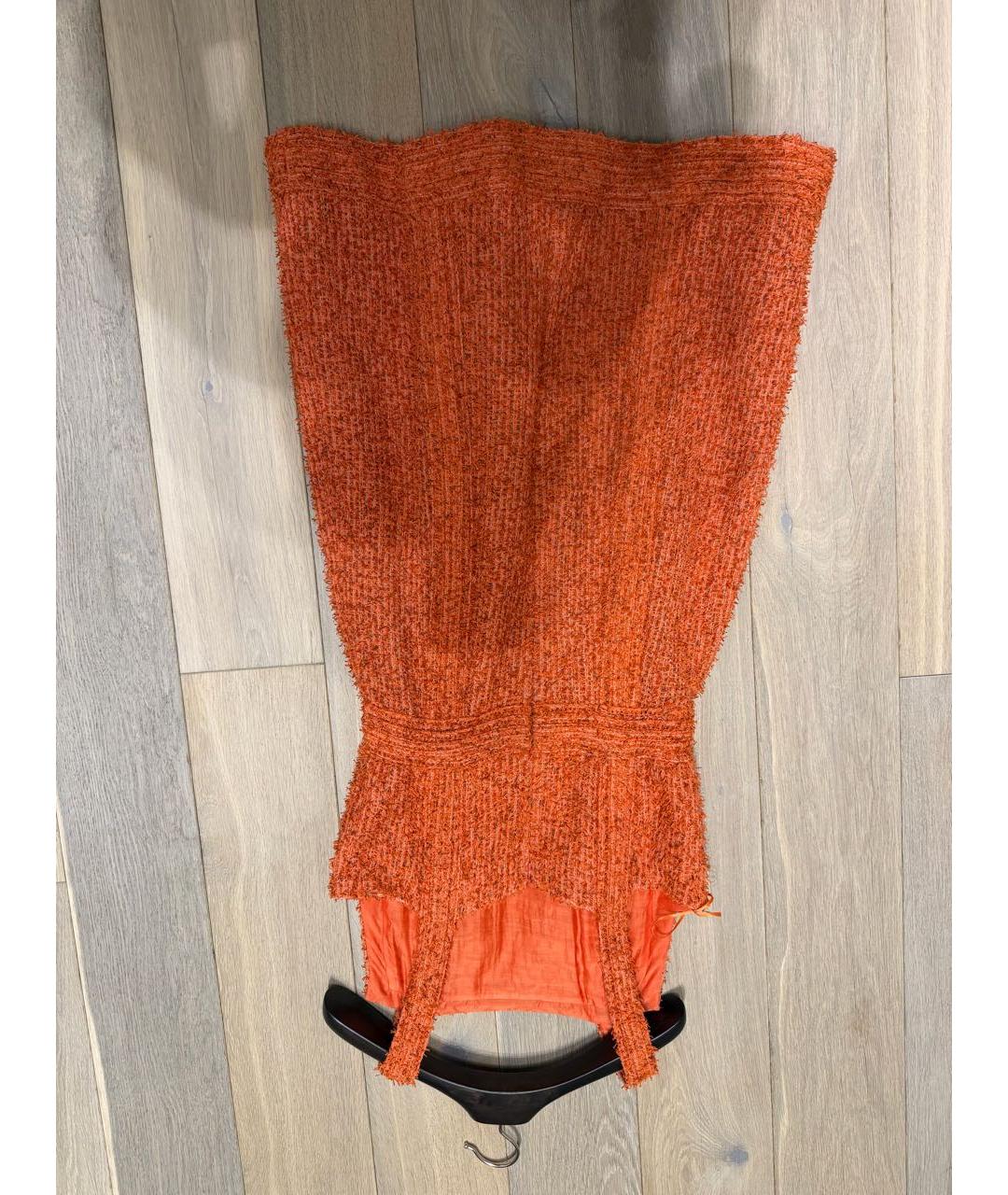 CHANEL Оранжевый твидовый сарафан, фото 3